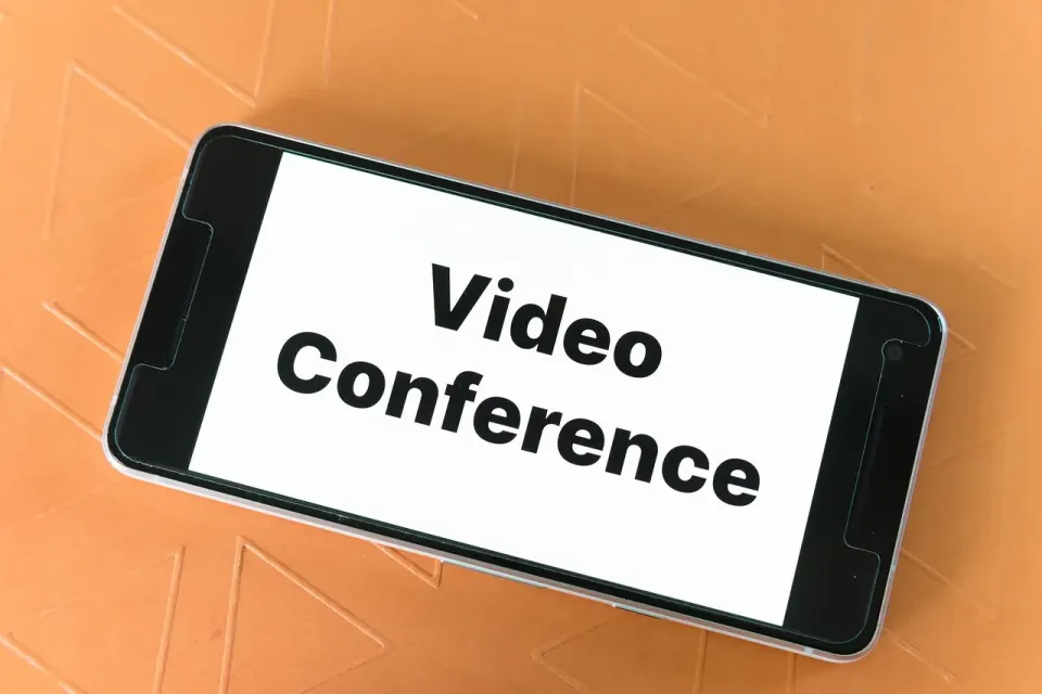 A remote team meeting on a video conference call