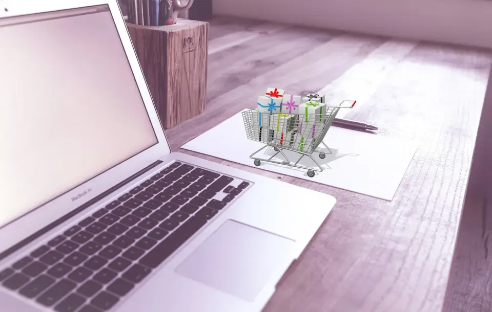 delivery, boxes, laptop, online shopping