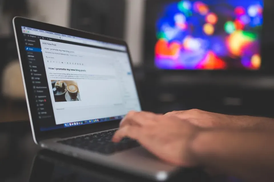 laptop, office, hand, writing