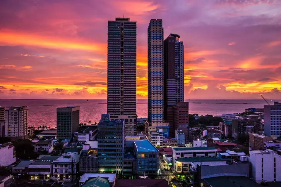 manila, city, manila bay, night
