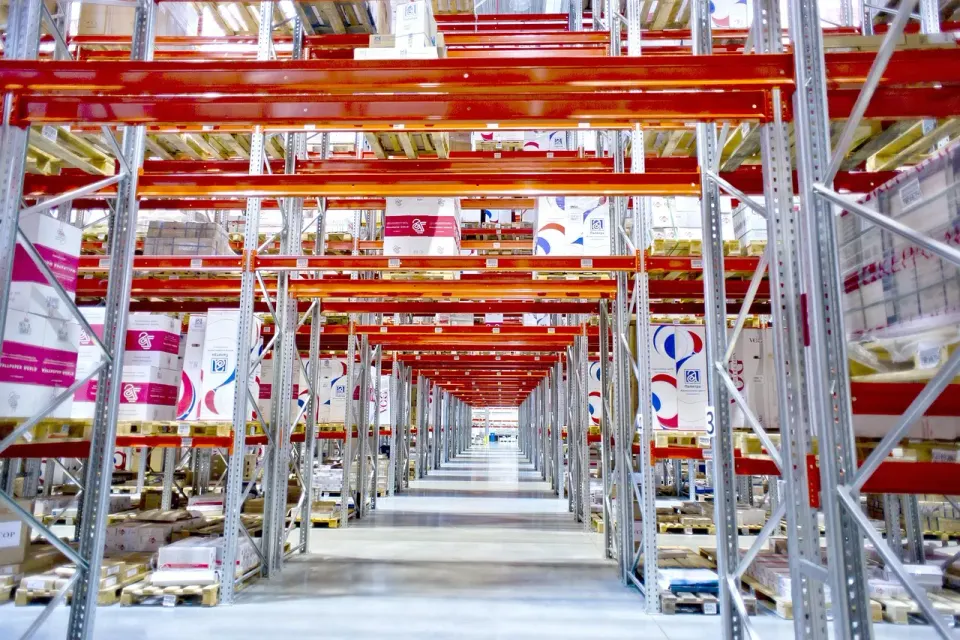 production, logistics center, modern warehouse, metal construction